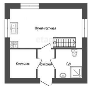 Дом 75м&sup2;, 2-этажный, участок 6 сот.  