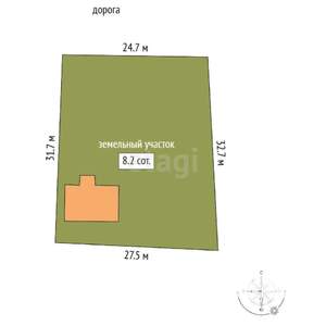 Дом 100м&sup2;, 2-этажный, участок 8 сот.  