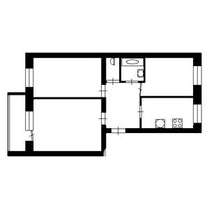 3-к квартира, на длительный срок, 60м2, 5/5 этаж