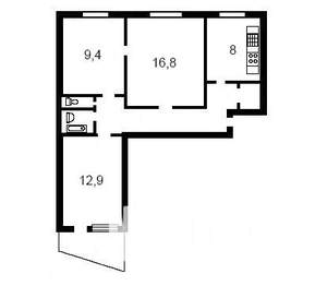 3-к квартира, на длительный срок, 60м2, 6/9 этаж