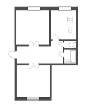 2-к квартира, на длительный срок, 55м2, 1/3 этаж