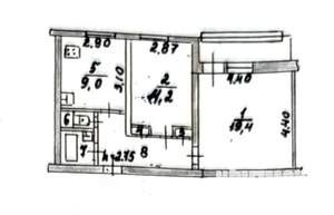 2-к квартира, вторичка, 55м2, 2/9 этаж