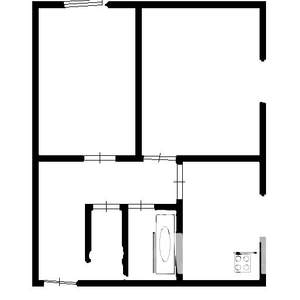 2-к квартира, вторичка, 42м2, 2/5 этаж