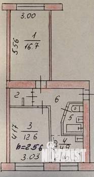 2-к квартира, вторичка, 47м2, 1/5 этаж