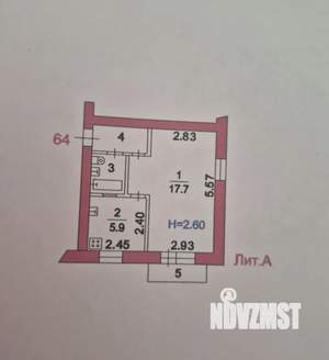 1-к квартира, вторичка, 29м2, 5/5 этаж
