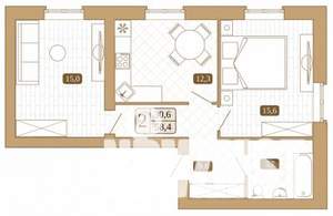 2-к квартира, строящийся дом, 58м2, 2/3 этаж