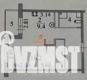 1-к квартира, вторичка, 37м2, 8/9 этаж
