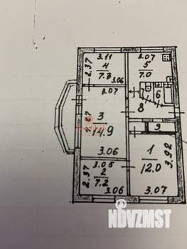 4-к квартира, вторичка, 60м2, 4/5 этаж