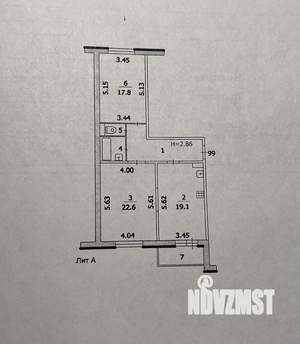2-к квартира, вторичка, 77м2, 4/17 этаж