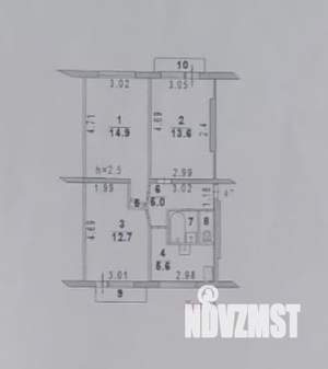 3-к квартира, вторичка, 55м2, 4/5 этаж