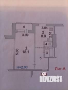 1-к квартира, вторичка, 39м2, 3/9 этаж