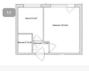 1-к квартира, вторичка, 22м2, 4/5 этаж