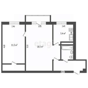 2-к квартира, вторичка, 45м2, 3/5 этаж