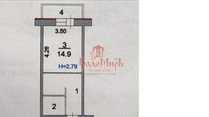 1-к квартира, вторичка, 30м2, 2/17 этаж