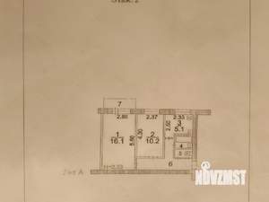 2-к квартира, вторичка, 42м2, 2/5 этаж