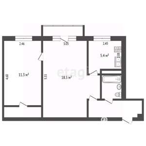 2-к квартира, вторичка, 45м2, 3/5 этаж