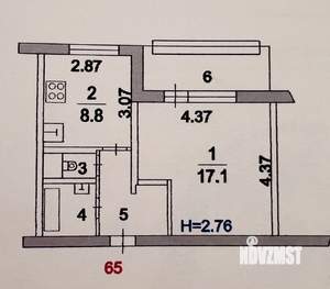 1-к квартира, вторичка, 35м2, 8/9 этаж