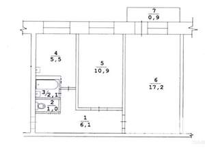 2-к квартира, вторичка, 43м2, 2/5 этаж