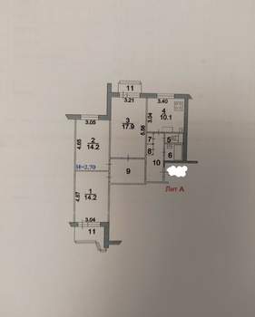 3-к квартира, вторичка, 75м2, 11/14 этаж