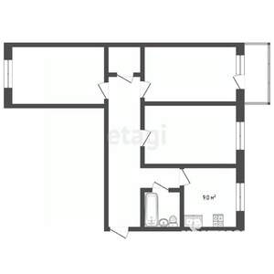 3-к квартира, вторичка, 79м2, 15/15 этаж