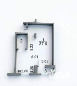 1-к квартира, вторичка, 43м2, 10/16 этаж