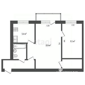 2-к квартира, вторичка, 46м2, 4/5 этаж