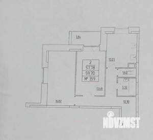 2-к квартира, вторичка, 58м2, 17/17 этаж