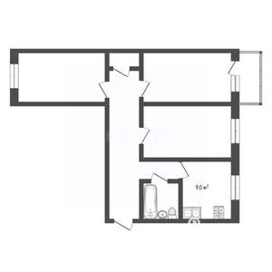 3-к квартира, вторичка, 79м2, 12/15 этаж