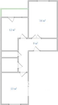 2-к квартира, сданный дом, 58м2, 3/9 этаж