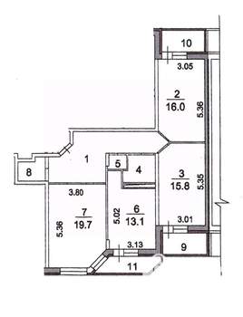 3-к квартира, вторичка, 99м2, 17/17 этаж