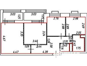 3-к квартира, вторичка, 60м2, 1/12 этаж