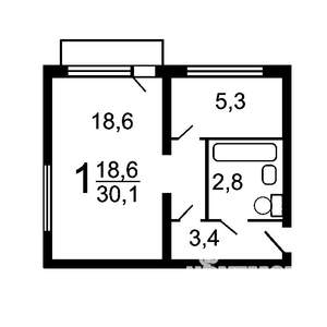 1-к квартира, вторичка, 29м2, 4/5 этаж