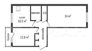 2-к квартира, вторичка, 49м2, 3/9 этаж