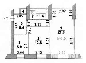 2-к квартира, вторичка, 53м2, 2/3 этаж