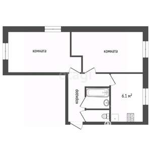 2-к квартира, вторичка, 42м2, 4/5 этаж