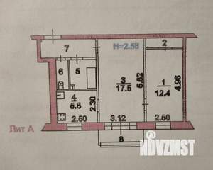 2-к квартира, вторичка, 47м2, 4/5 этаж