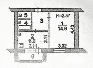 1-к квартира, вторичка, 31м2, 4/5 этаж