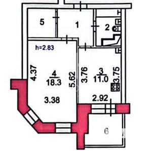 1-к квартира, вторичка, 44м2, 8/12 этаж