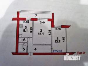2-к квартира, вторичка, 52м2, 5/9 этаж