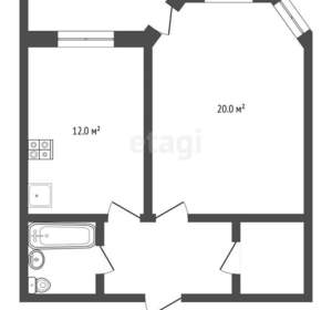 1-к квартира, вторичка, 51м2, 2/9 этаж