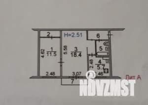 2-к квартира, вторичка, 44м2, 3/5 этаж