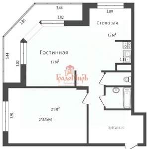 2-к квартира, вторичка, 77м2, 5/8 этаж