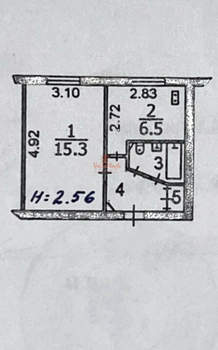 1-к квартира, вторичка, 29м2, 1/5 этаж