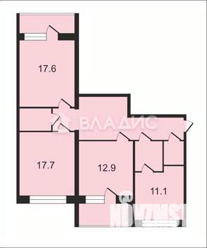 3-к квартира, вторичка, 86м2, 3/3 этаж