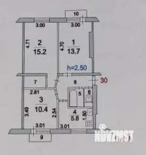 3-к квартира, вторичка, 55м2, 5/5 этаж
