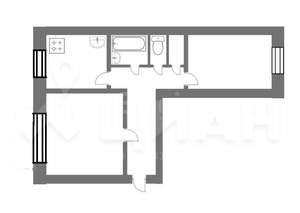 2-к квартира, вторичка, 49м2, 2/5 этаж